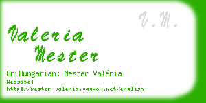 valeria mester business card