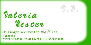 valeria mester business card